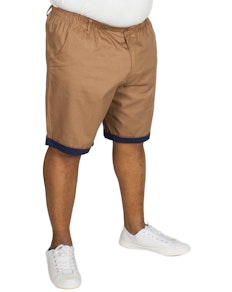 Bigdude Elasticated Waist Chino Shorts Brown