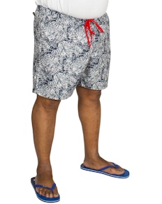 Replika Leaf Printed Swim Shorts Navy