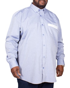 Cotton Valley Dobbie Long Sleeve Shirt Blue