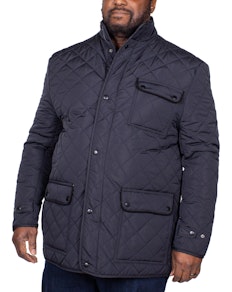 Espionage Diamond Quilted Jacket Navy