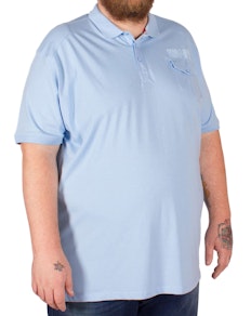 D555 Dallin Shoulder Patch Polo Shirt Blue