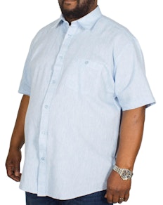 Cotton Valley Linen Mix Short Sleeve Shirt Blue