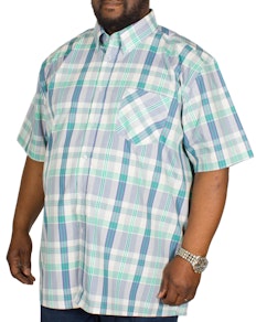 KAM Check Short Sleeved Shirt Green/Blue