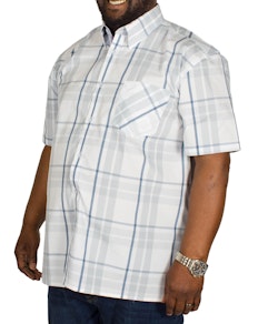 KAM Check Short Sleeved Shirt Grey
