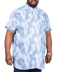 D555 Santana Printed Short Sleeve Shirt Sky Blue
