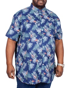 D555 Reuben Printed Short Sleeve Shirt Navy