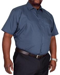 Bigdude Classic Short Sleeve Poplin Shirt Petrol Tall