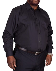 Bigdude Classic Long Sleeve Poplin Shirt Black Tall