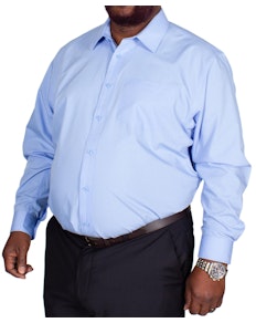 Bigdude Classic Long Sleeve Poplin Shirt Light Blue Tall