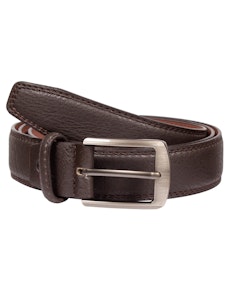 Clive Leather Stitch Detail Belt Brown