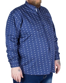 Cotton Valley Long Sleeve Square Print Shirt Navy