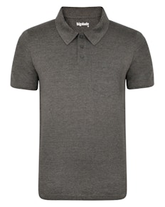 Bigdude Jersey Polo Shirt With Pocket Charcoal Tall