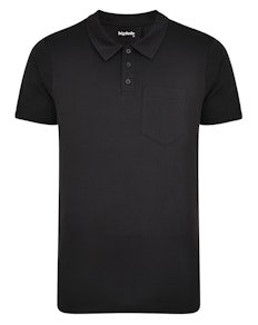 Bigdude Jersey Polo Shirt With Pocket Black