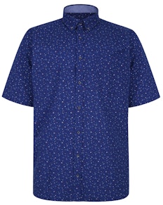 KAM Premium Dobby Print Shirt Blue