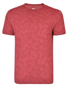 KAM Floral Print Slub T-Shirt Cordovan