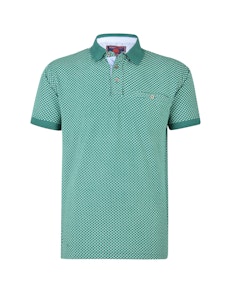 KAM Dobby Printed Polo Shirt Teal