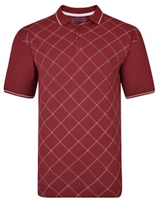 KAM Diamond Print Pique Polo Cordovan