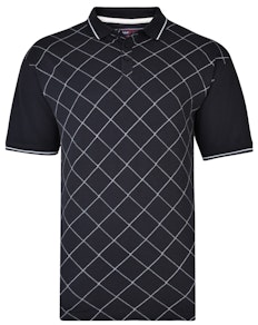 KAM Diamond Print Pique Polo Navy