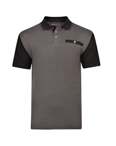 KAM Dobby Weave Jersey Polo Shirt Black