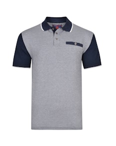 KAM Dobby Weave Jersey Polo Shirt Navy