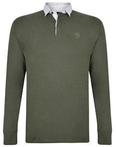KAM Contrast Collar Polo Shirt Khaki