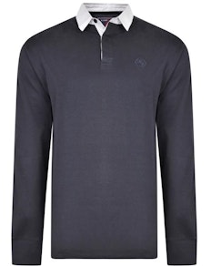 KAM Contrast Collar Polo Shirt Navy