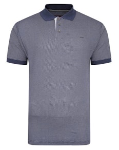 KAM Dobby Slub Weave Polo Shirt Blue