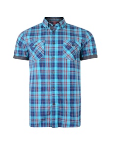 KAM Retro Style Check Shirt Burgundy