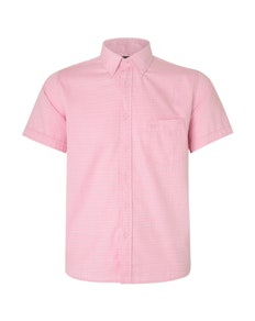 KAM Herringbone Short Sleeve Shirt Pink