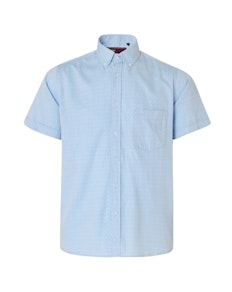 KAM Herringbone Short Sleeve Shirt Sky