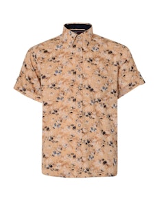 KAM Short Sleeve Floral Print Shirt Sand