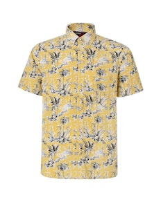 KAM Short Sleeve Lightweight Floral Print Shirt Sand