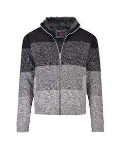 KAM Ombre Full Zip Faux Fur Lined Top