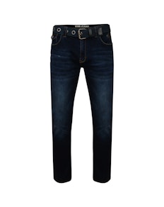 KAM Garcia Belted Stretch Jeans Blue