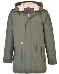 KAM Sherpa Lined Parker Coat Green
