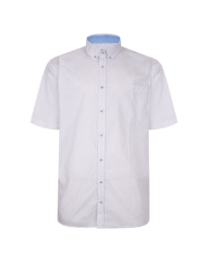 KAM Premium Dobby Print Shirt White