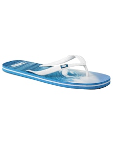 D555 Wave Print Flip Flop Blue