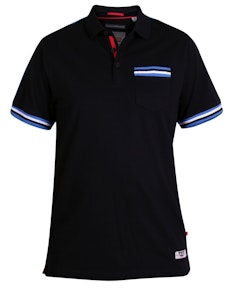 D555 Pickering Taped Shoulder Polo Shirt Black