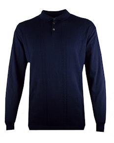 Espionage Cable Front Polo Jumper Navy