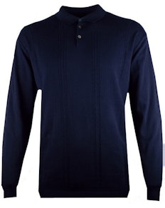 Espionage Cable Front Polo Jumper Navy