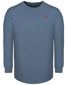 Bigdude Long Sleeve Crew Neck T-Shirt Denim
