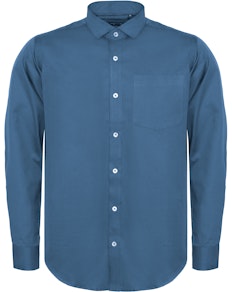Bigdude Fine Twill Long Sleeve Shirt Blue