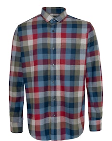 Bigdude Check Flannel Long Sleeve Shirt Red/Blue