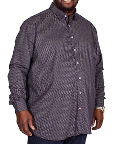 D555 Babworth Printed Long Sleeve Shirt Navy
