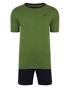 Bigdude Marl Slub Pyjama Short Set Desert Cactus