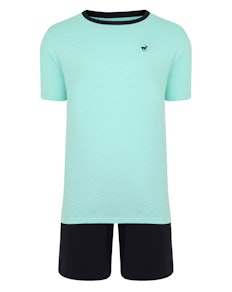 Bigdude Marl Slub Pyjama Short Set Green