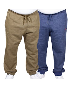 Bigdude Marl Joggers Twin Pack Denim/Khaki