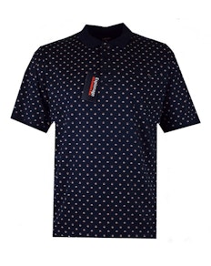 Espionage Floral Print Polo Shirt Navy