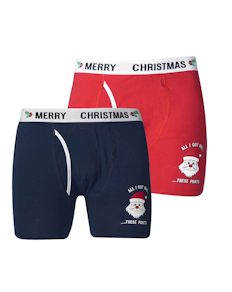 D555 Twin Pack Christmas Boxer Short