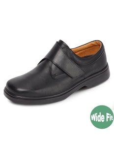 DB Shoes Reece Wide Fit Black Leather Shoe
